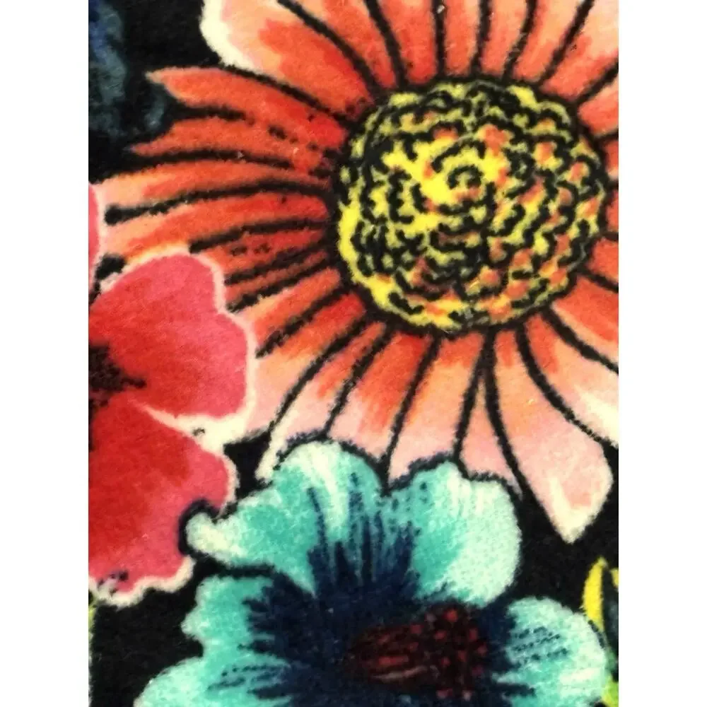 Johnny Was Evening Palace Beach Towel 40x70” Black Floral Flowers NWT